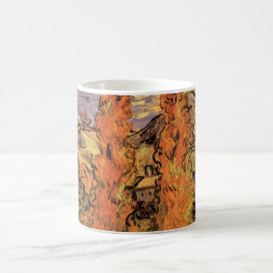 Taza De Café Álamos en la carretera a través de colinas por Vin