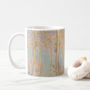 Taza De Café Álamos, paisaje impresionista, Claude Monet