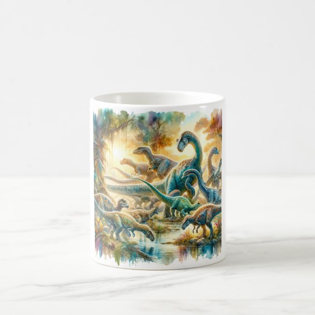 Taza De Café Alamosaurus Dinosaurs 060624AREF126 - Watercolor (Centro)