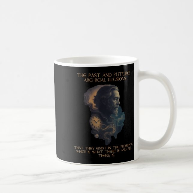 Taza De Café Alan Watts Cita Time Illusion Clock Cosmic Mind (Derecha)