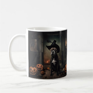 Taza De Café Alarma de Halloween de las calabazas del Terrier d