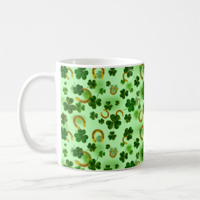 Taza De Café Alarmante tracción verde, herradura, buena cerradu (Izquierda)