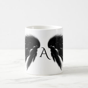 Taza De Café ALAS DE ÁNGEL NEGRO Monograma