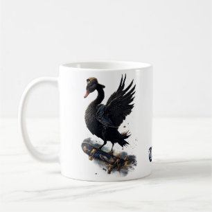 Taza De Café Alas de la libertad el cisne negro en el patinaje.