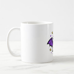 Taza De Café Alas de Murciélago Fantasma Arte de Halloween Lind