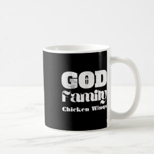 Taza De Café Alas de Pollo de Dios Familia Cristiano Jesús Cree