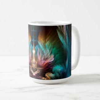 Taza De Café Alas Del Arte De Ala Fractal Artilíneo Resumen