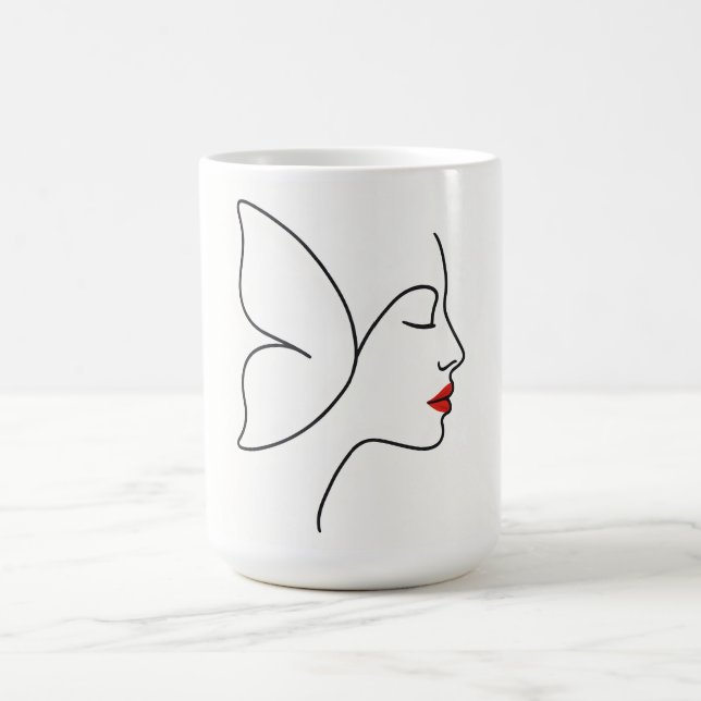 Taza De Café Alas emergentes - Retrato oculto de curación de ma (Centro)