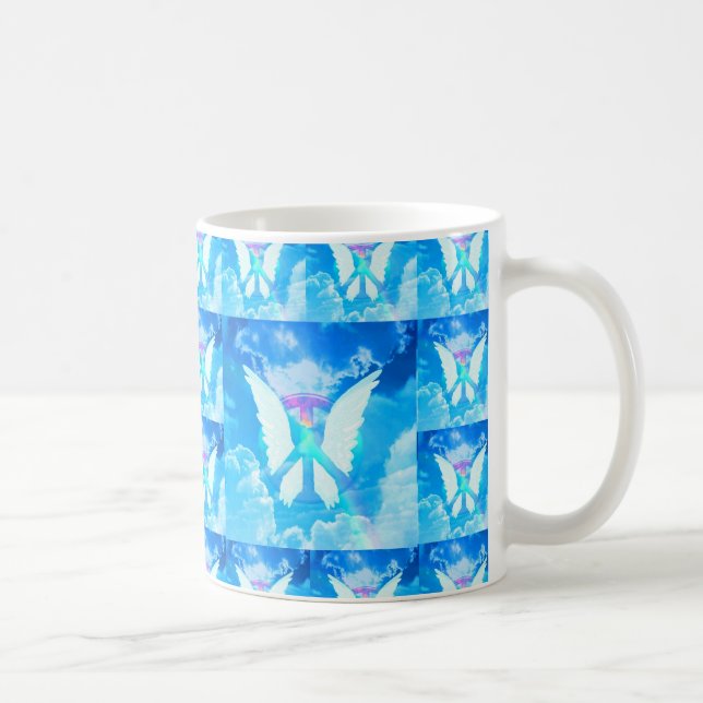 Taza De Café Alas y paz del ángel (Derecha)