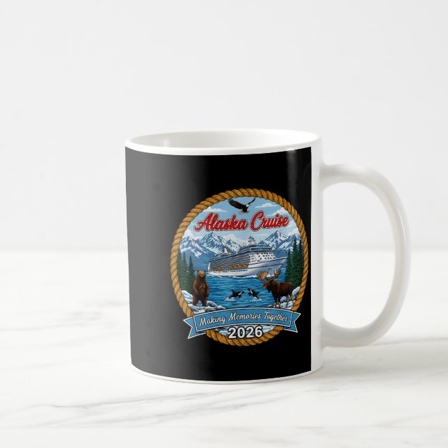 Taza De Café Alaska Cruise 2026 Matching Friends And Family Gro (Derecha)