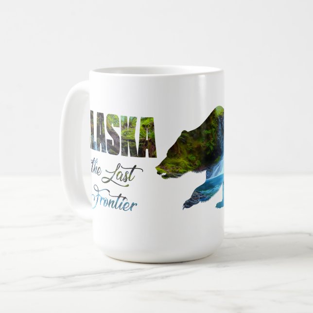 Taza De Café Alaska el último oso fronterizo - 15 oz. Mugre (Anverso izquierdo)