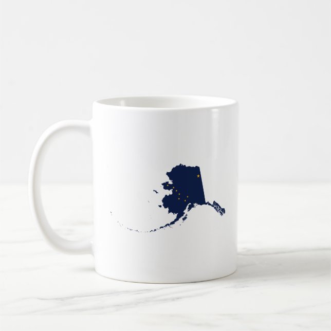 Taza De Café Alaska en azul y oro (Izquierda)