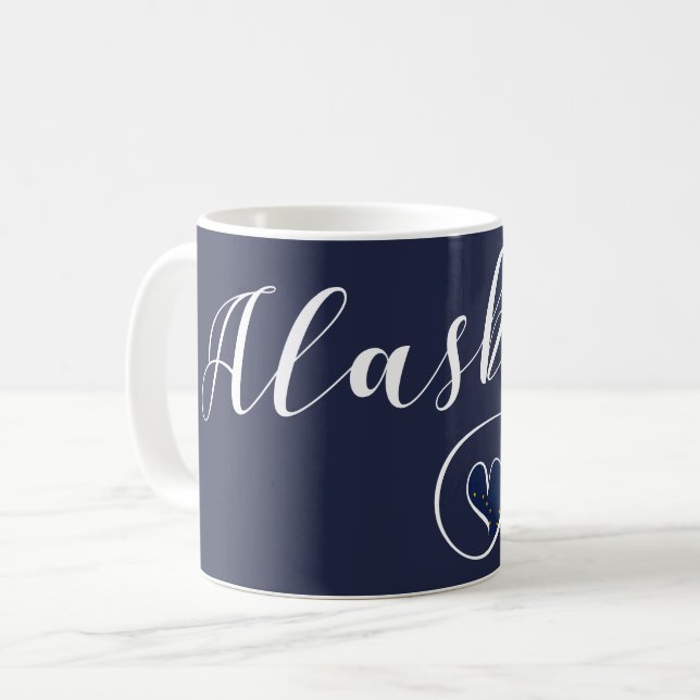 Taza De Café Alaska Heart Mug, Bandera de Alaska (Anverso izquierdo)