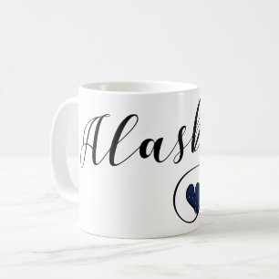 Taza De Café Alaska Heart Mug, Bandera de Alaska