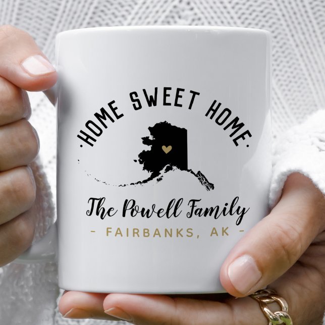 Taza De Café Alaska Hogar Dulce Familia Monograma Mug (Subido por el creador)