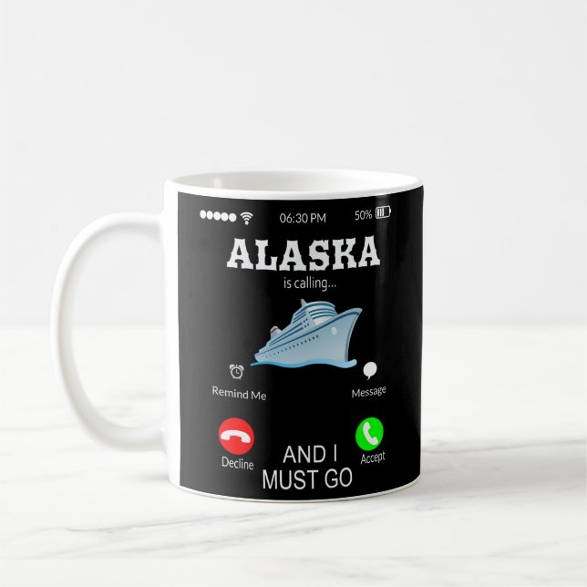 Taza De Café Alaska llama a vacaciones (Izquierda)