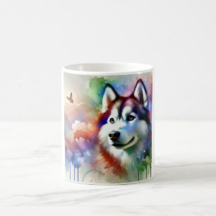 Taza De Café Alaskan Husky 300924AREF103 - Watercolor