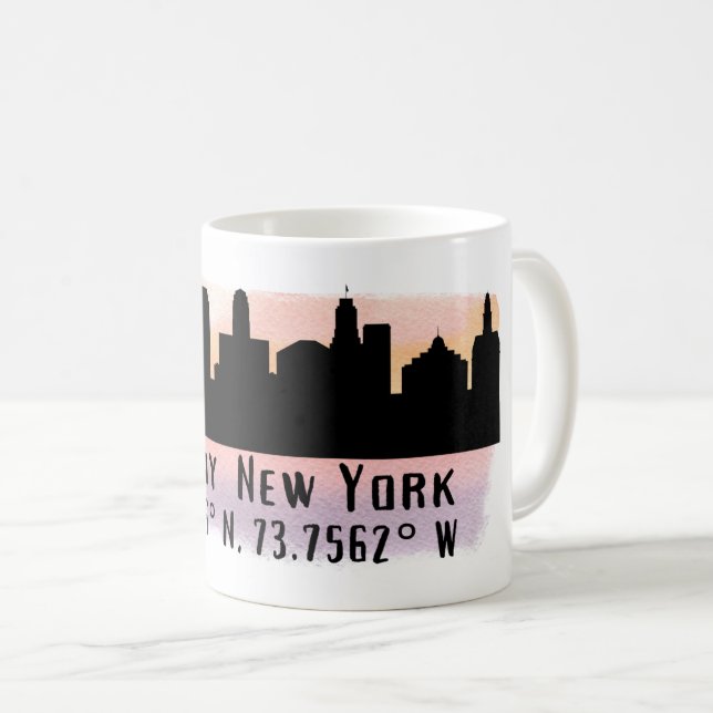 Taza De Café Albany NY City Skyline (Anverso derecho)