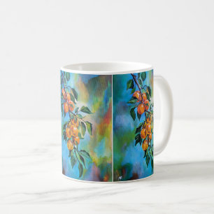 Taza De Café Albaricoques en una Rama de Verano Pintura de Alfr