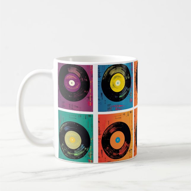 Taza De Café Álbum de discos de vinilo de los años 60 retro (Izquierda)