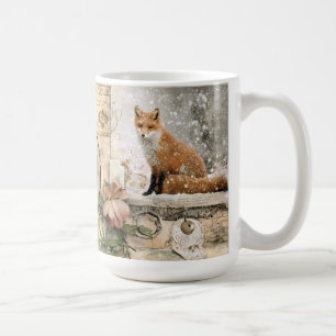 Taza De Café Álbum de recortes personalizado de zorro de invier