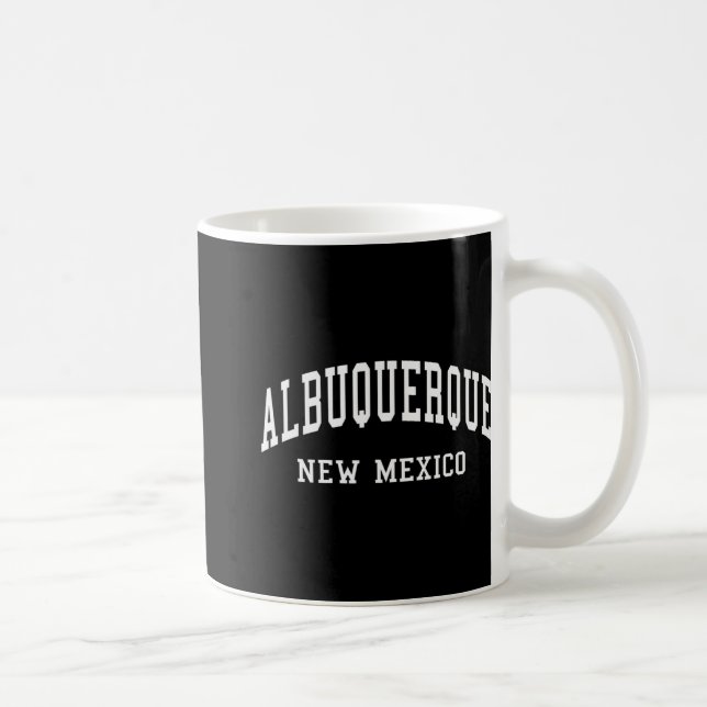 Taza De Café Albuquerque - New Mexico - Throwback Design - Clic (Derecha)