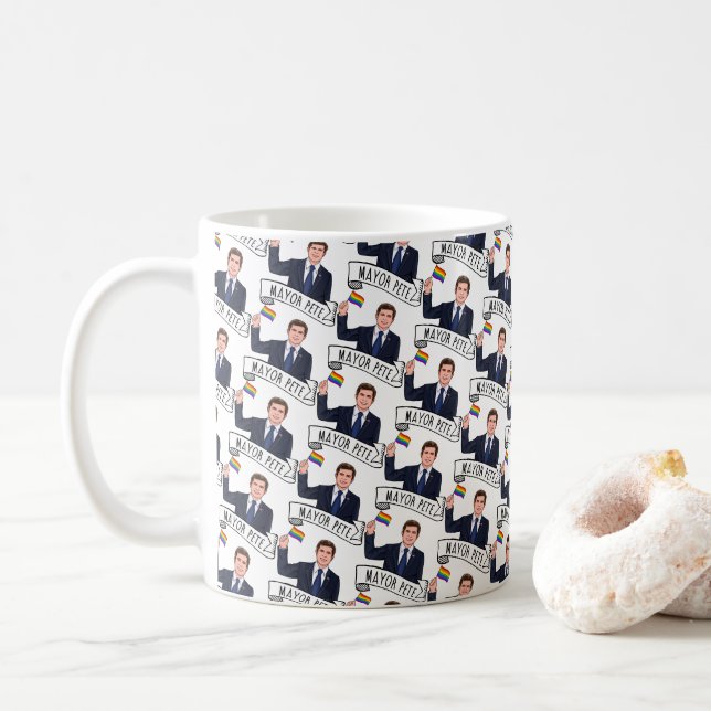 Taza De Café Alcalde Pete Orgullo (Con donut)