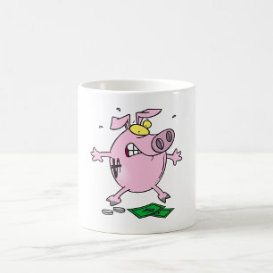 Taza De Café Alcancía de cerdo de dibujos animados divertida pe