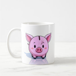 Taza De Café Alcancía rosa de cerdo