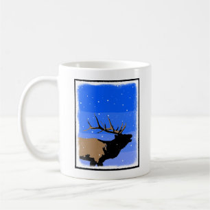Taza De Café Alce Bugling en Invierno - Arte de Vida Silvestre 