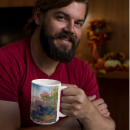 Taza De Café Alce majestuoso en un paisaje otoñal sueco Campame