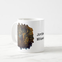 Taza De Café Alce toro en bosque otoñal
