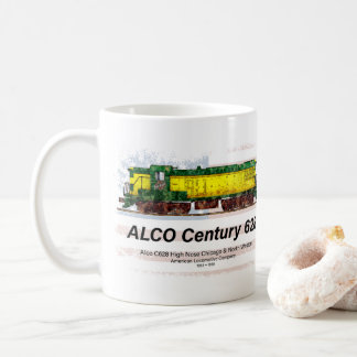 Taza De Café Alco C-628 Locomotora Diesel y bandera estadounide