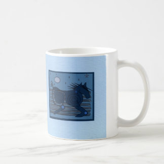 Taza De Café Alcohol de la luna (azul claro)