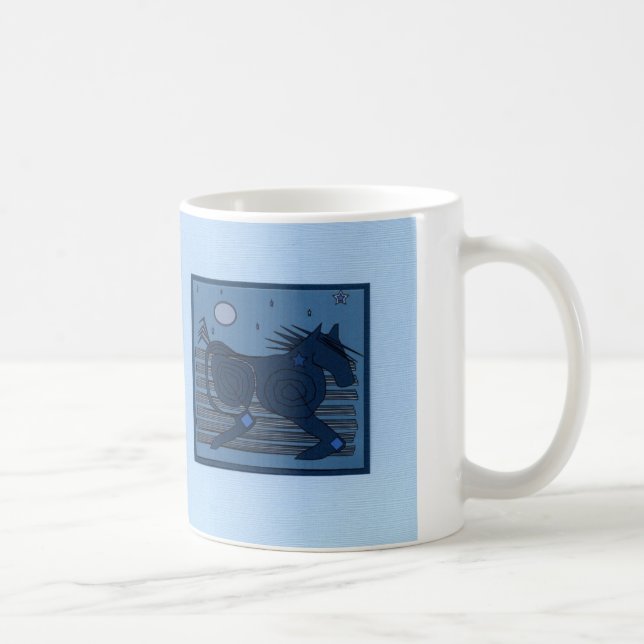 Taza De Café Alcohol de la luna (azul claro) (Derecha)