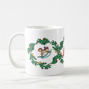 Taza De Café Alcohol del caballo mecedora del navidad