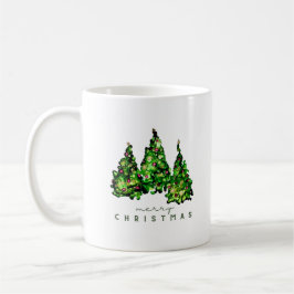 Taza De Café Alcohol Ink Design Christmas Tree Ceramic Mug