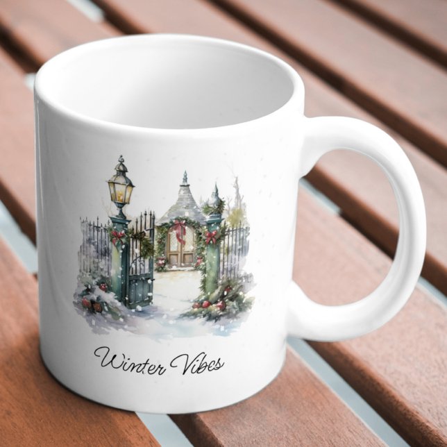 Taza De Café Aldea de Navidades de invierno de la Nieve Roja Ve (Subido por el creador)