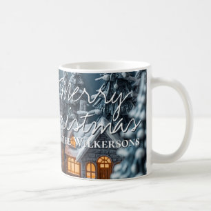 Taza De Café Aldea Invernal Acogedora Nombre Personalizado Navi
