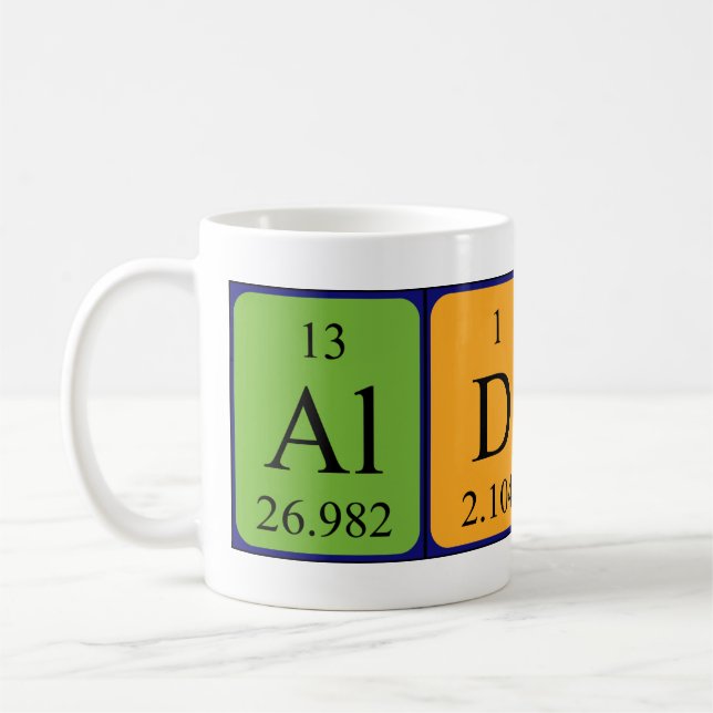 Taza De Café Aldin nombre de tabla periódica mug (Izquierda)