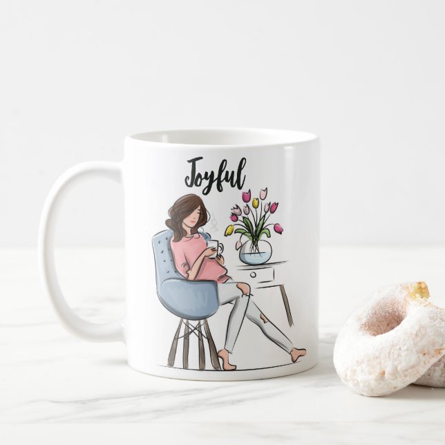 Taza De Café Alegre (Con donut)