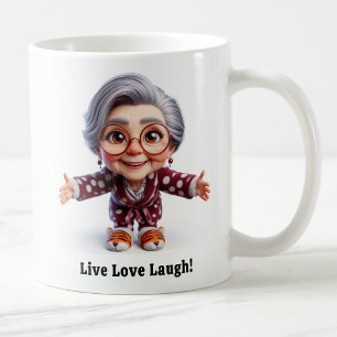 Taza De Café Alegre anciano con traje acogedor