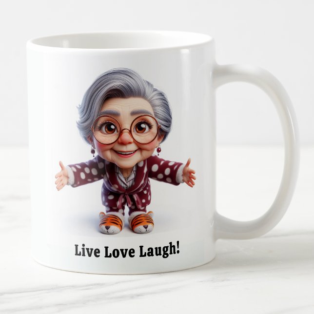 Taza De Café Alegre anciano con traje acogedor (Subido por el creador)