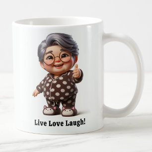 Taza De Café Alegre anciano con traje acogedor