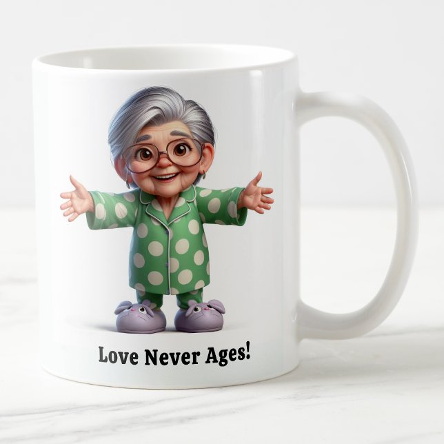 Taza De Café Alegre anciano con traje acogedor (Subido por el creador)
