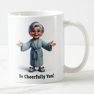 Taza De Café Alegre anciano con traje acogedor