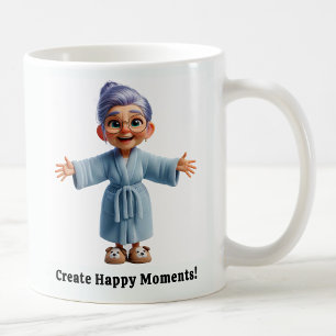 Taza De Café Alegre anciano con traje acogedor