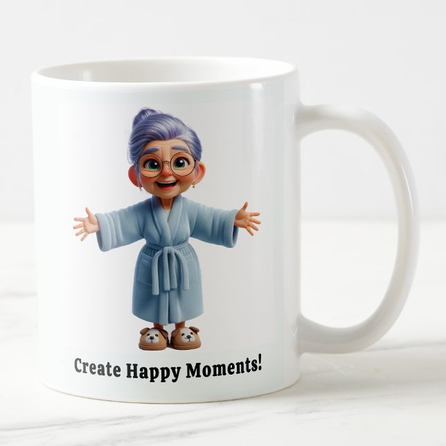Taza De Café Alegre anciano con traje acogedor (Subido por el creador)