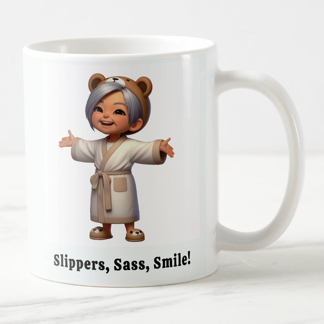 Taza De Café Alegre anciano en un acogedor robo (Subido por el creador)