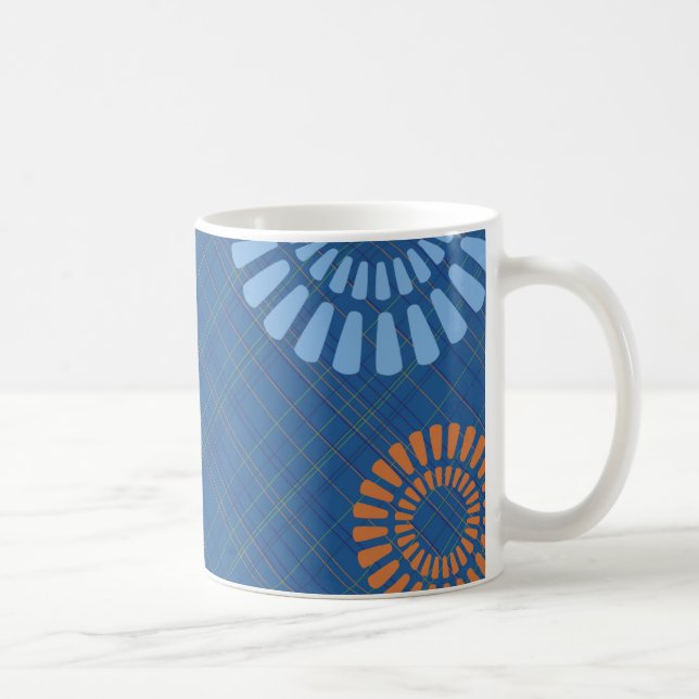 Taza De Café Alegre azulado Naranja Green Classic Mug (Derecha)